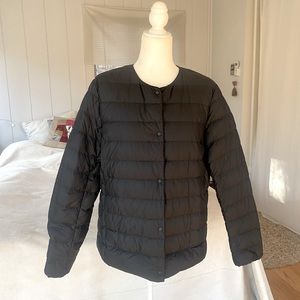 Uniqlo packable ultra light down coat snap button short black XL